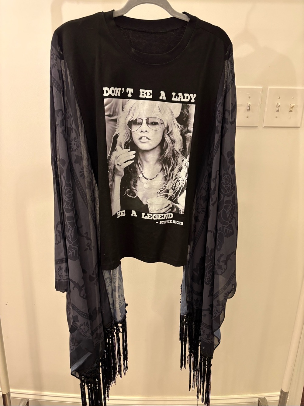 Stevie Nicks Graphic Flowing Kimono Top